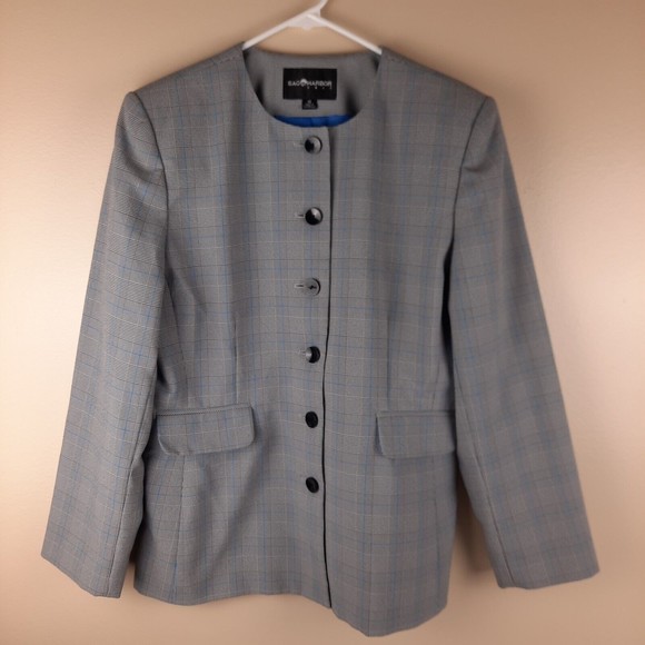 Sag Harbor Padded Shoulders Scoop Neck Suit Jacket size 14 - Picture 8 of 9